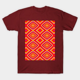 Bright Orange Diamond Pattern T-Shirt